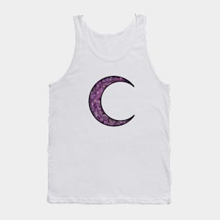 Galaxy Crescent Moon - Crescent Moon Facing Right - Galaxy Waning Crescent Tank Top